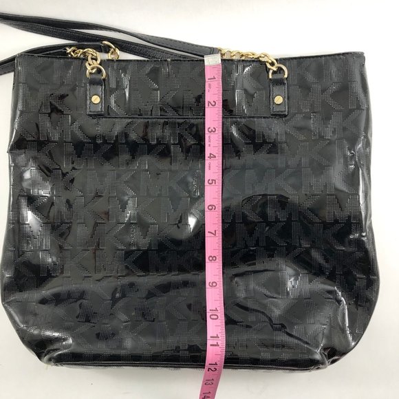 MICHAEL KORS Jet Set Chain Tote MK Signature Black Mirror Metallic - Picture 14 of 16